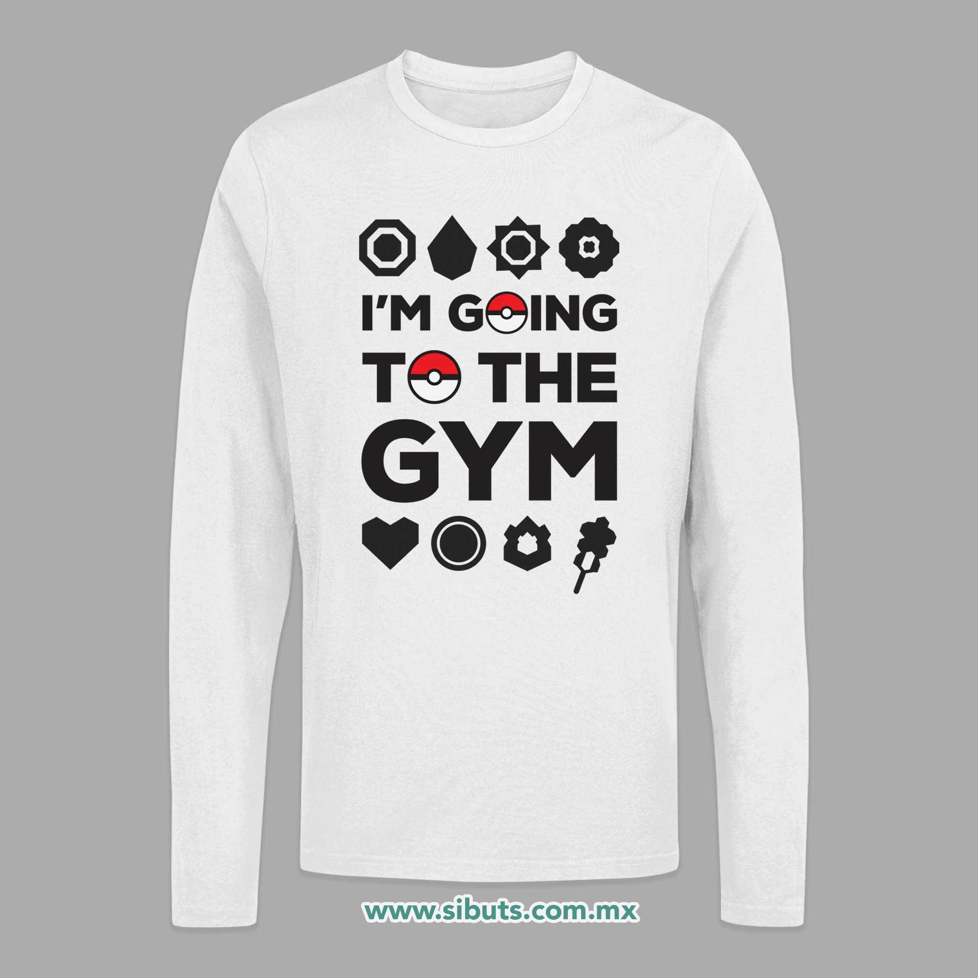 Playera Hombre Manga Larga Pokemon Go I´m Go To The Gym