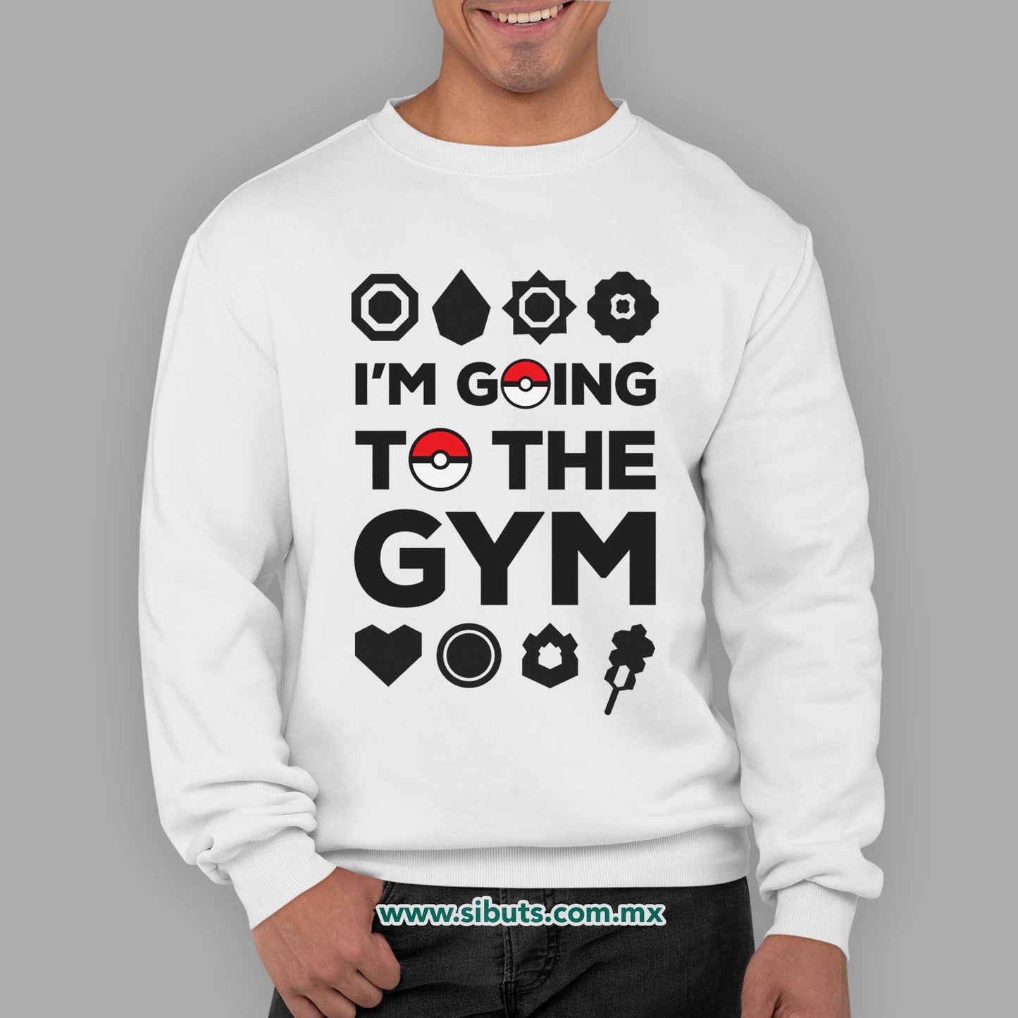 Sudadera Hombre Cuello Redondo Pokemon Go I´m Go To The Gym