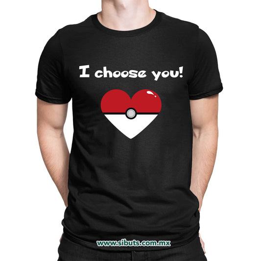 Playera Hombre Pokemon I Chose You