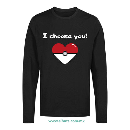 Playera Hombre Manga Larga Pokemon I Chose You