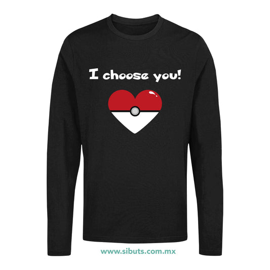 Playera Hombre Manga Larga Pokemon I Chose You