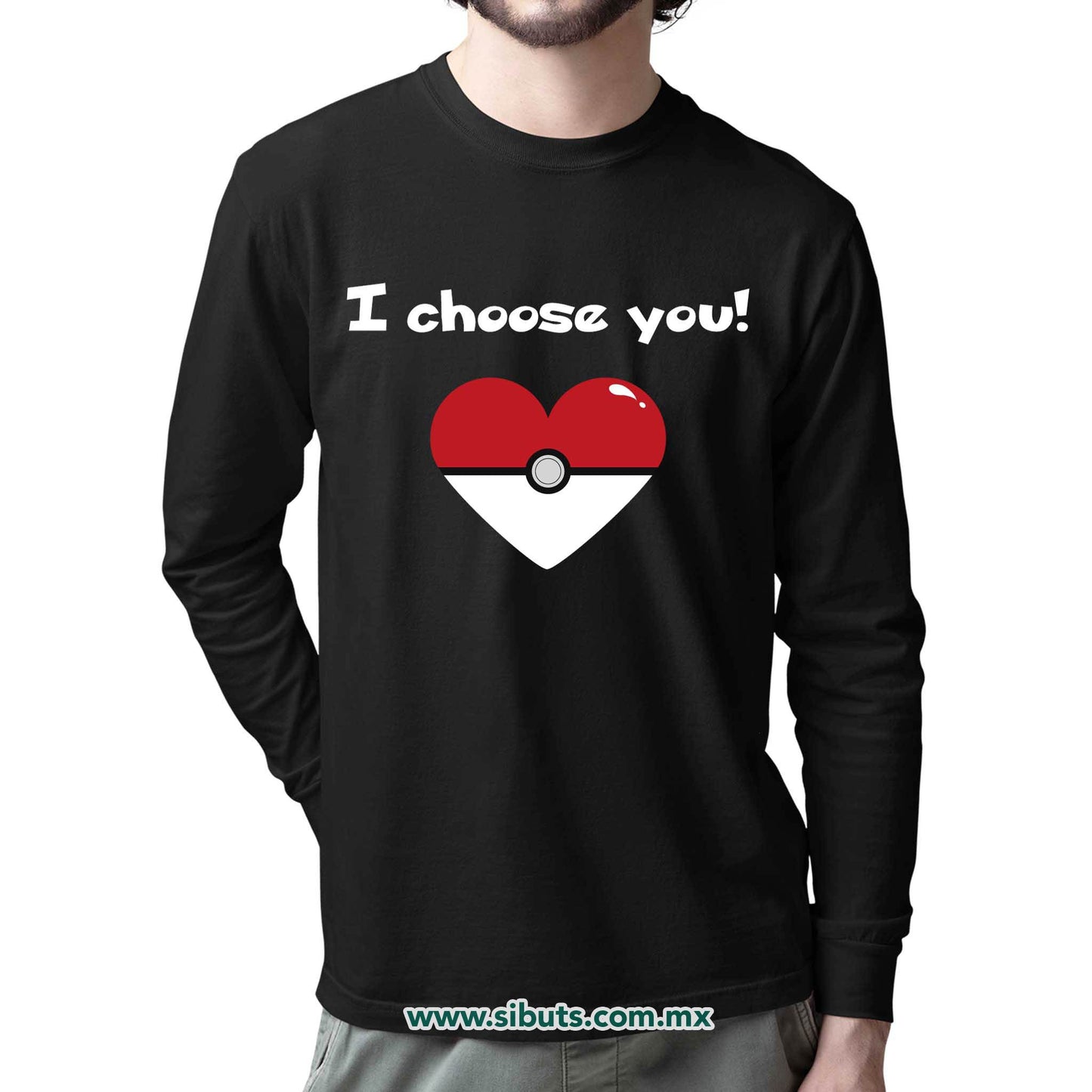 Playera Hombre Manga Larga Pokemon I Chose You