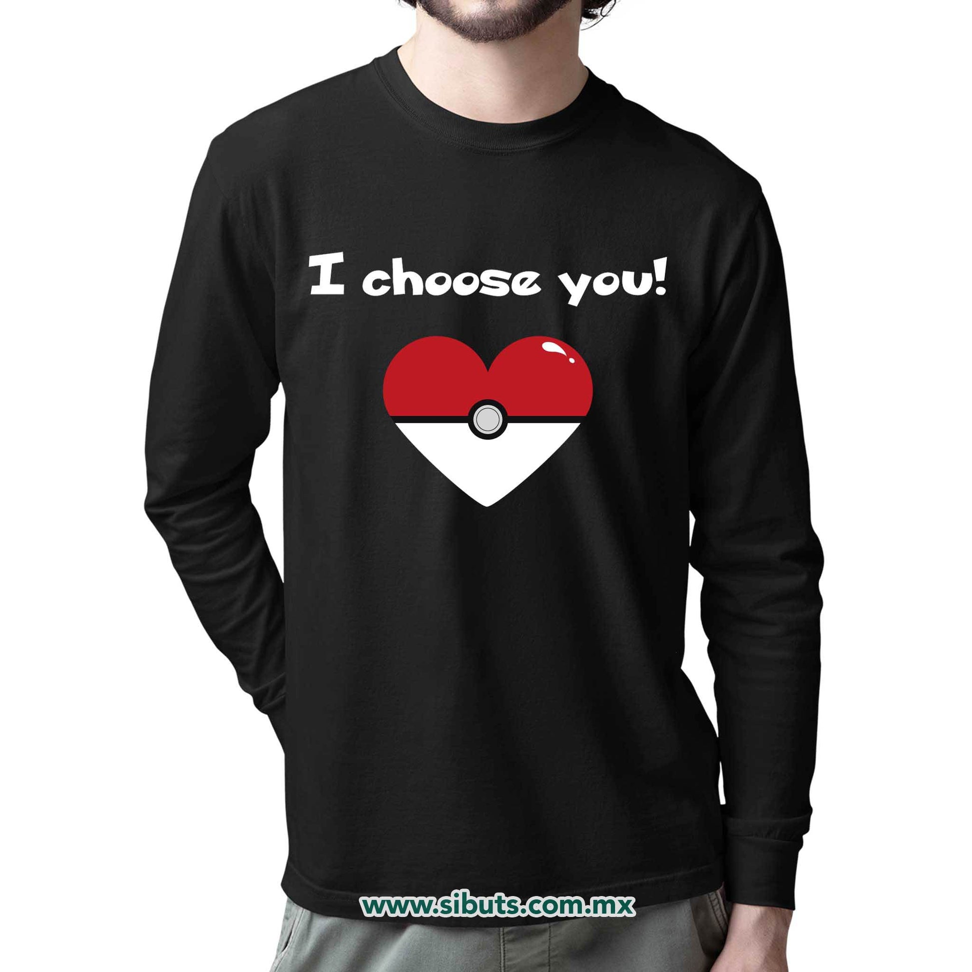 Playera Hombre Manga Larga Pokemon I Chose You