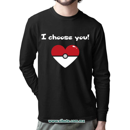 Playera Hombre Manga Larga Pokemon I Chose You