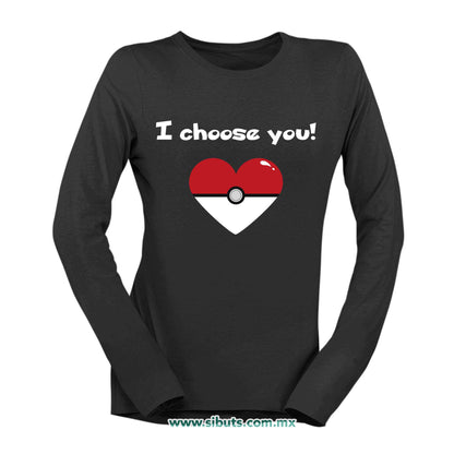 Playera Mujer Manga Larga Pokemon I Chose You