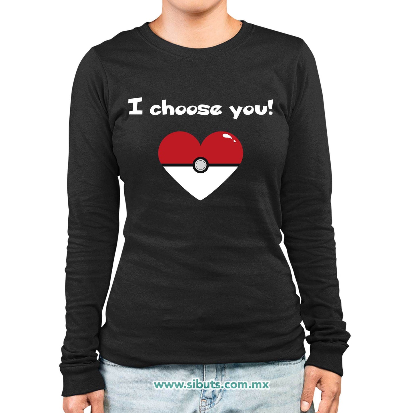 Playera Mujer Manga Larga Pokemon I Chose You