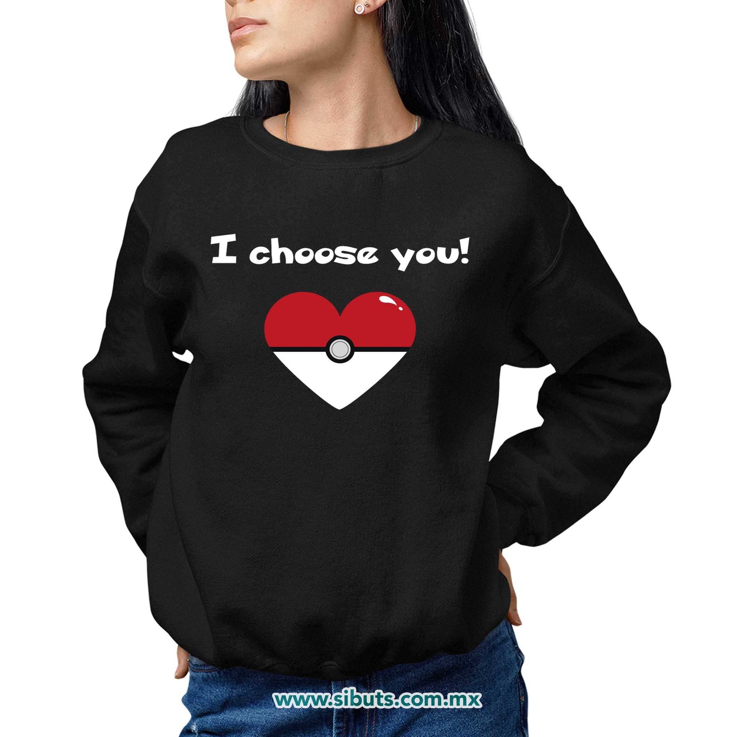 Sudadera Mujer Cuello Redondo Pokemon I Chose You