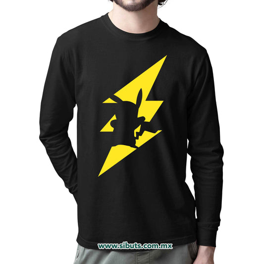 Playera Hombre Manga Larga Pokemon Pikachu