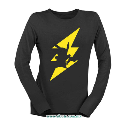 Playera Mujer Manga Larga Pokemon Pikachu