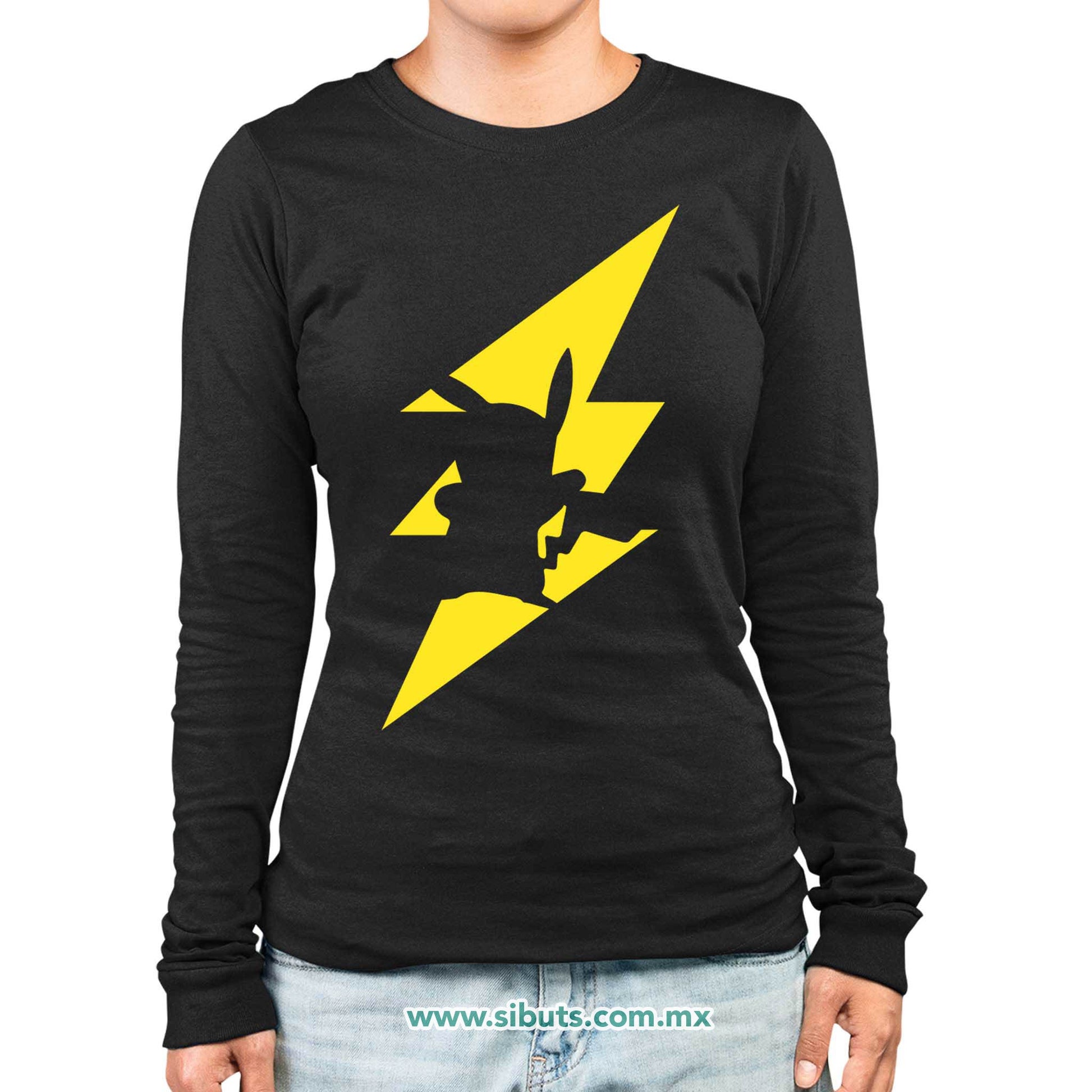 Playera Mujer Manga Larga Pokemon Pikachu