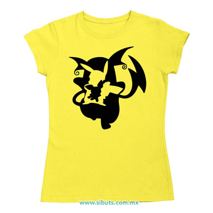 Playera Mujer Pokemon Pikachu Evolutions