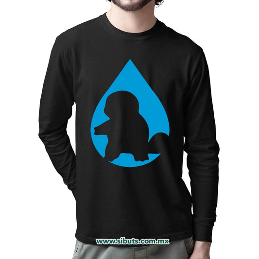 Playera Hombre Manga Larga Pokemon Squirttle