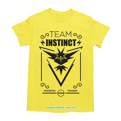 Playera Hombre Pokemon Team Instinct Amarillo