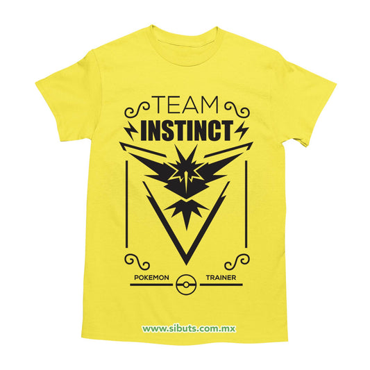 Playera Hombre Pokemon Team Instinct Amarillo