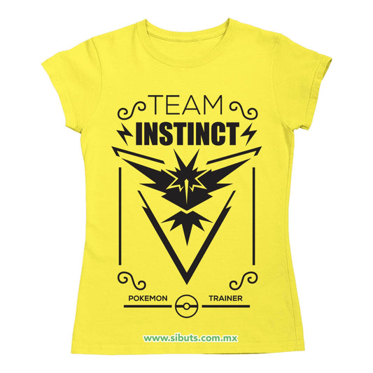 Playera Mujer Pokemon Team Instinct Amarillo
