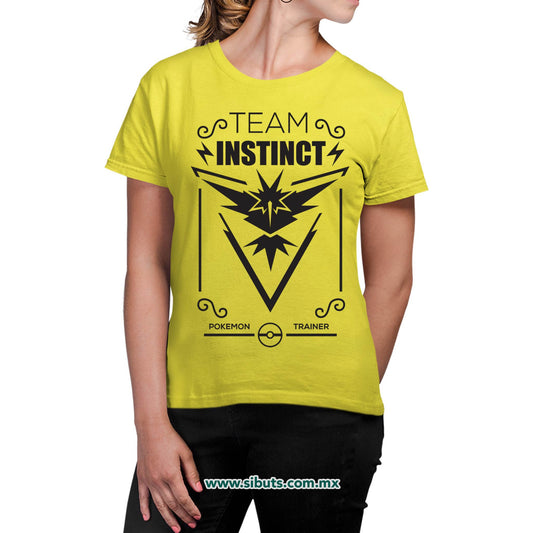 Playera Mujer Pokemon Team Instinct Amarillo