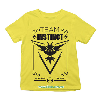 Playera Niño Pokemon Team Instinct Amarillo