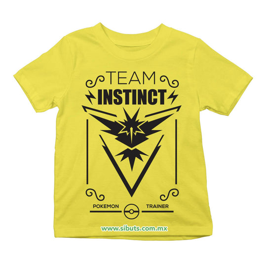 Playera Niño Pokemon Team Instinct Amarillo