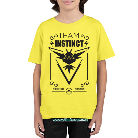 Playera Niño Pokemon Team Instinct Amarillo