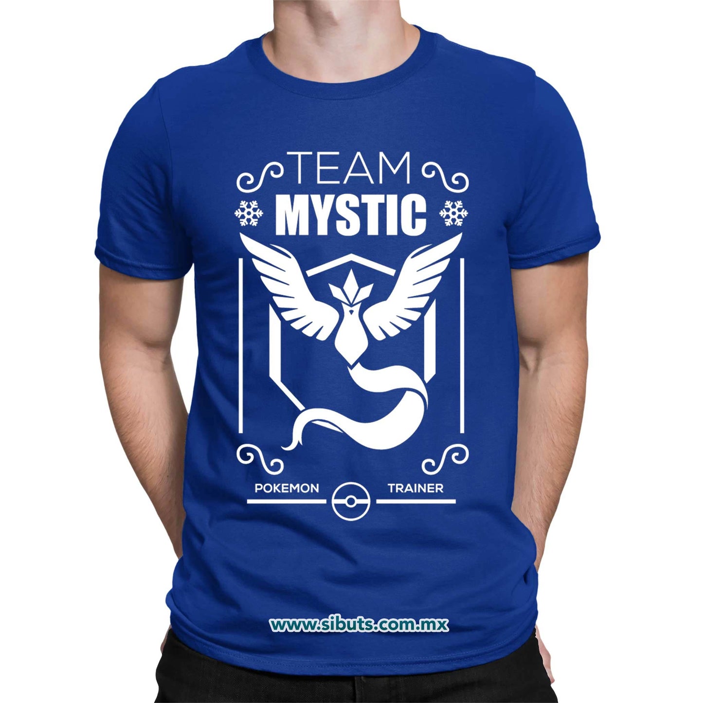 Playera Hombre Pokemon Team Mystic Azul