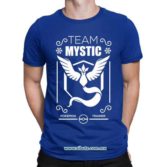 Playera Hombre Pokemon Team Mystic Azul