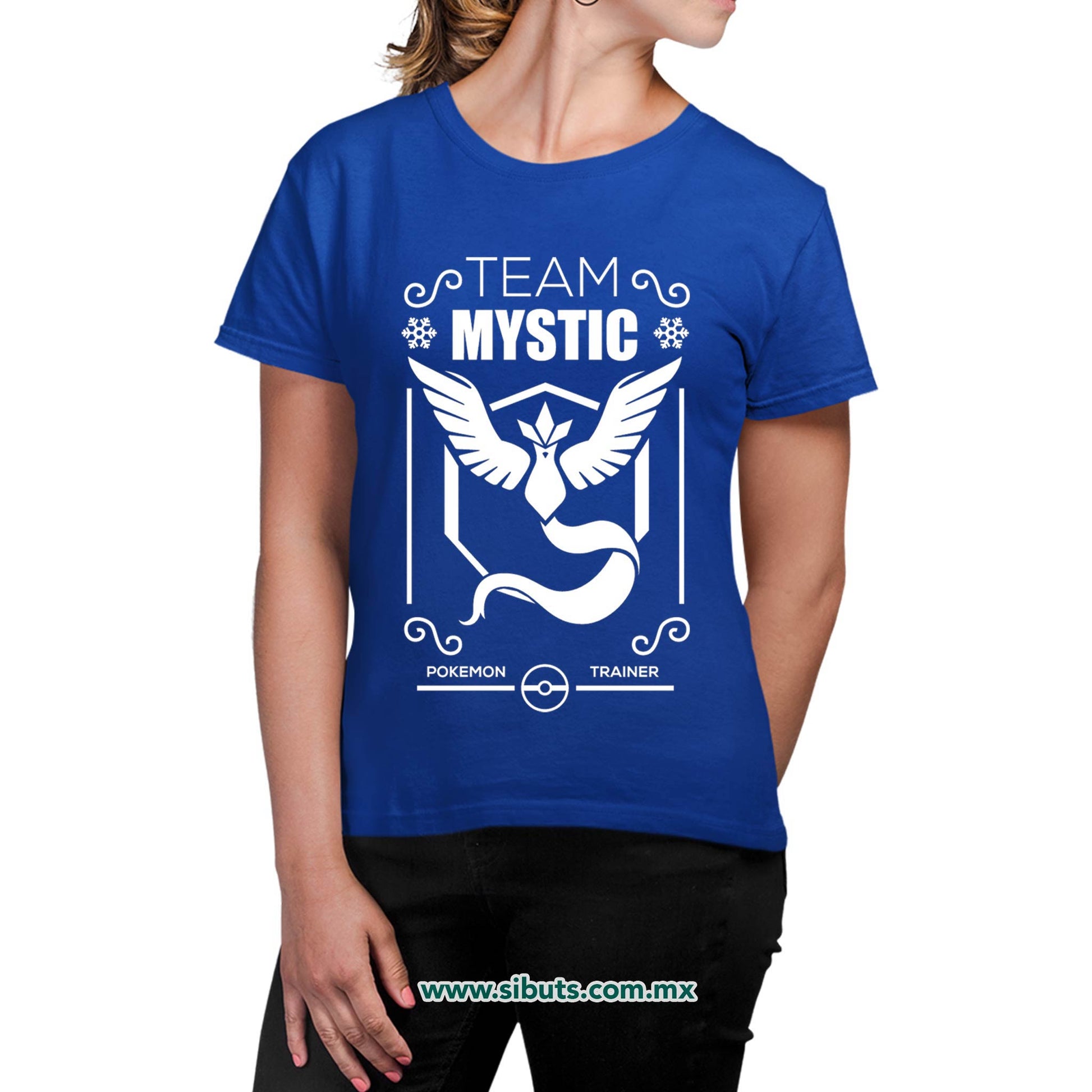Playera Mujer Pokemon Team Mystic Azul