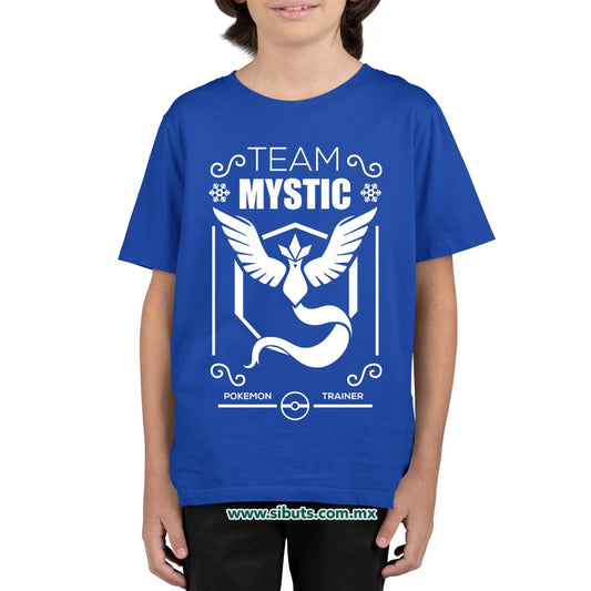 Playera Niño Pokemon Team Mystic Azul