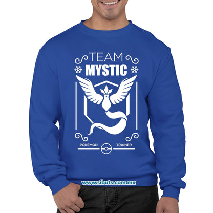 Sudadera Hombre Cuello Redondo Pokemon Team Mystic Azul