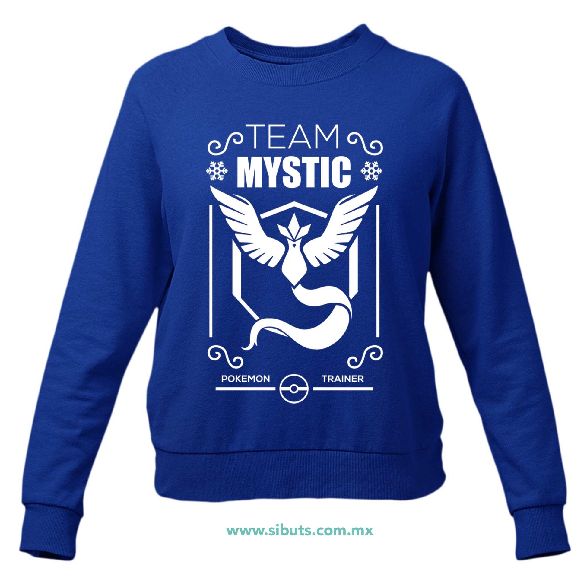 Sudadera Mujer Cuello Redondo Pokemon Team Mystic Azul