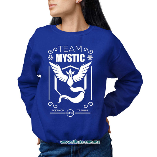 Sudadera Mujer Cuello Redondo Pokemon Team Mystic Azul