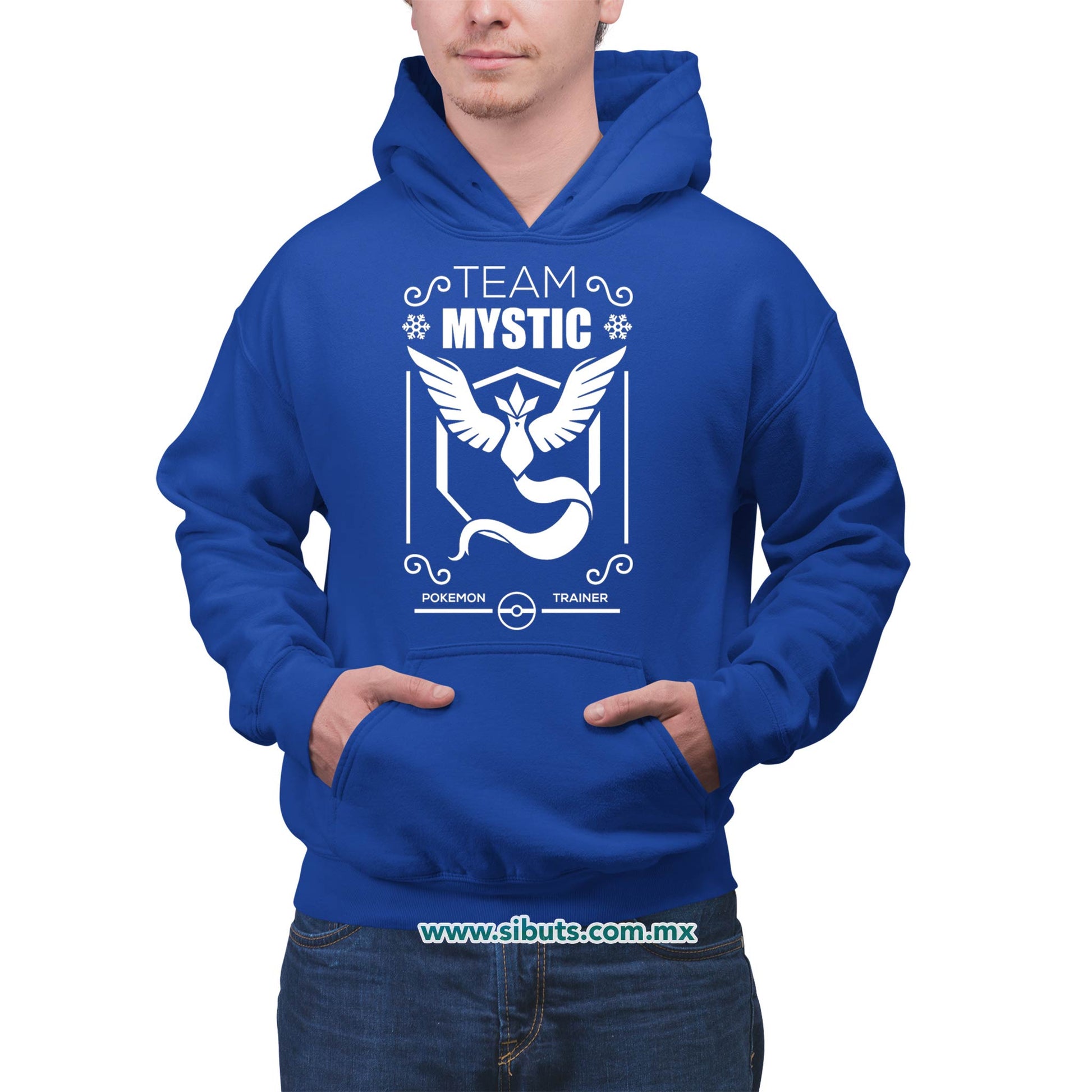 Sudadera Hombre Gorro Pokemon Team Mystic Azul