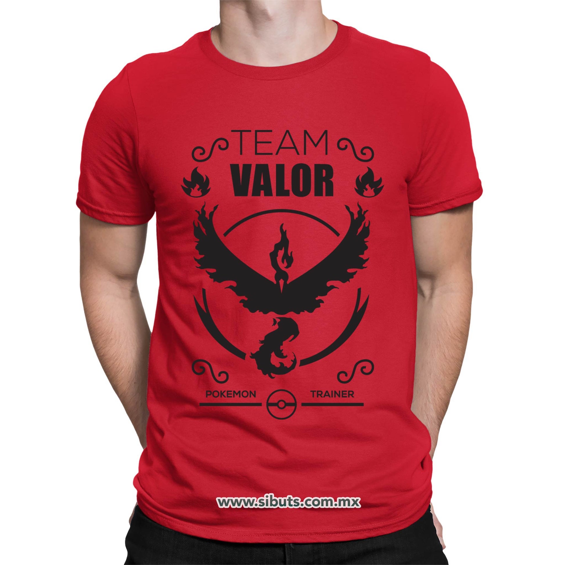 Playera Hombre Pokemon Go Team Valor Rojo