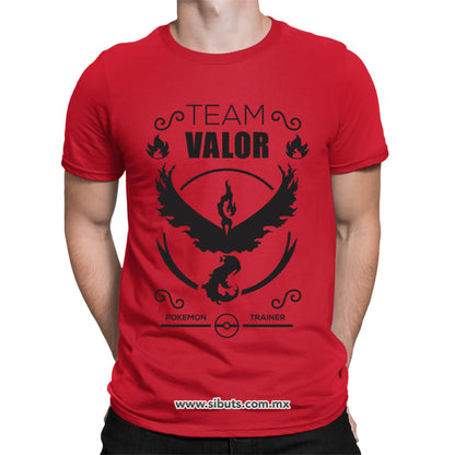 Playera Hombre Pokemon Go Team Valor Rojo
