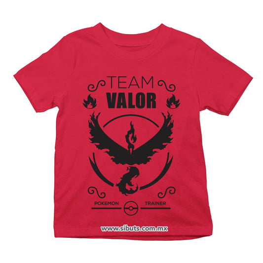 Playera Niño Pokemon Go Team Valor Rojo