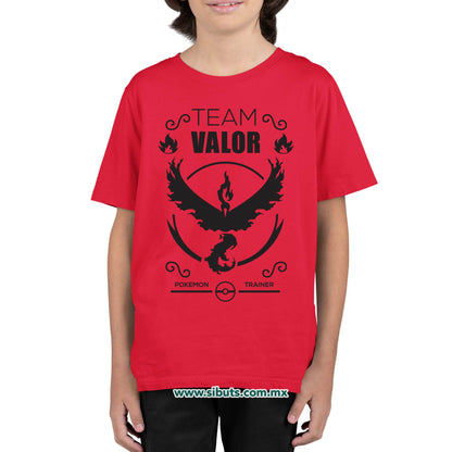Playera Niño Pokemon Go Team Valor Rojo