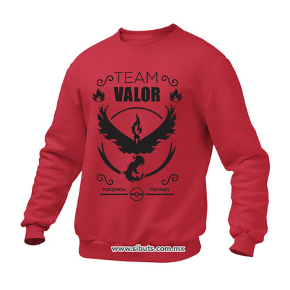 Sudadera Hombre Cuello Redondo Pokemon Go Team Valor Rojo