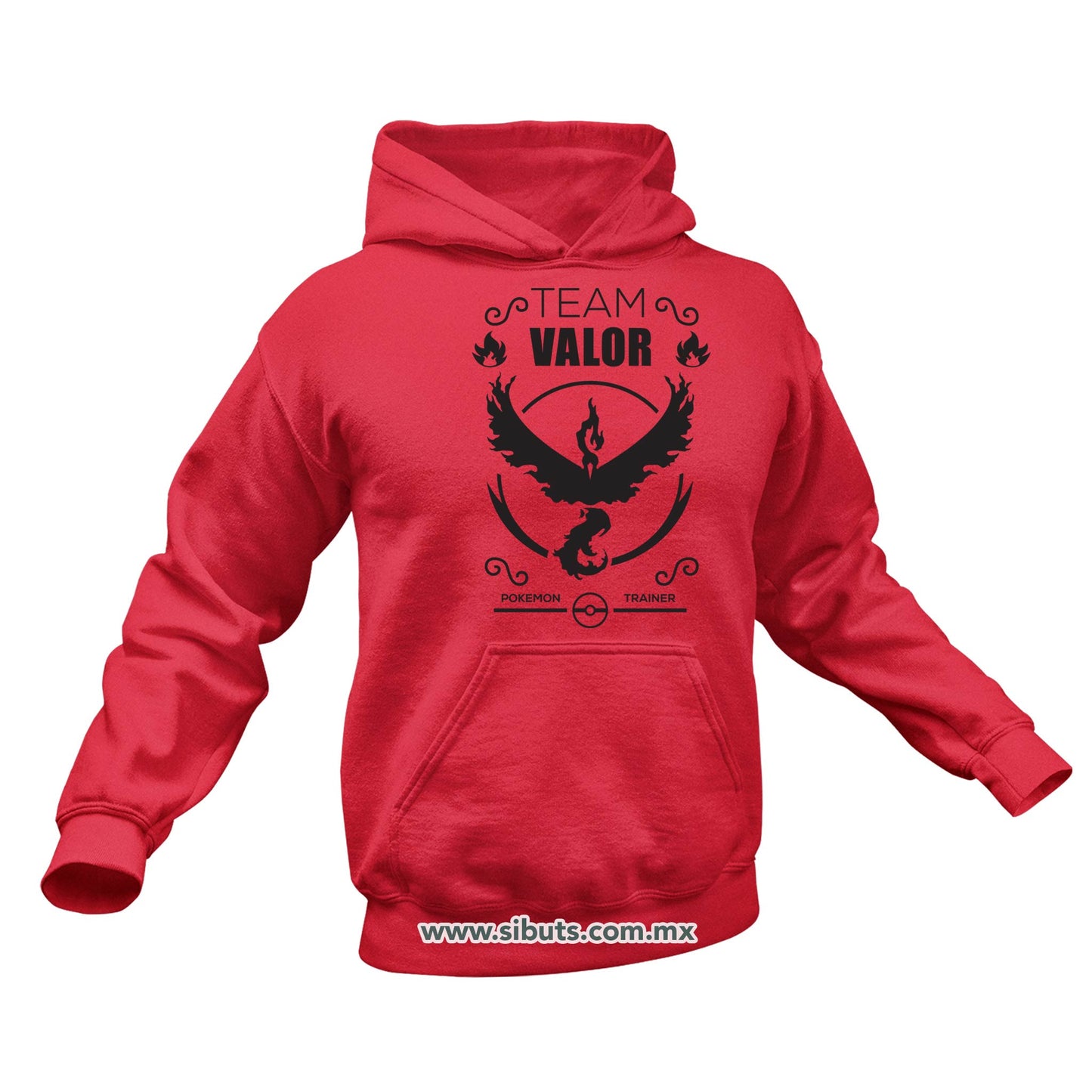 Sudadera Hombre Gorro Pokemon Go Team Valor Rojo