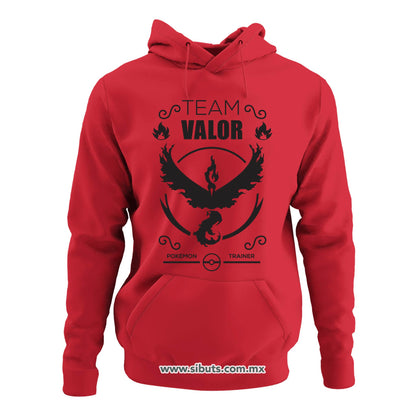 Sudadera Mujer Gorro Pokemon Go Team Valor Rojo