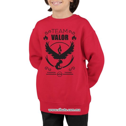 Sudadera Niño Cuello Redondo Pokemon Go Team Valor Rojo