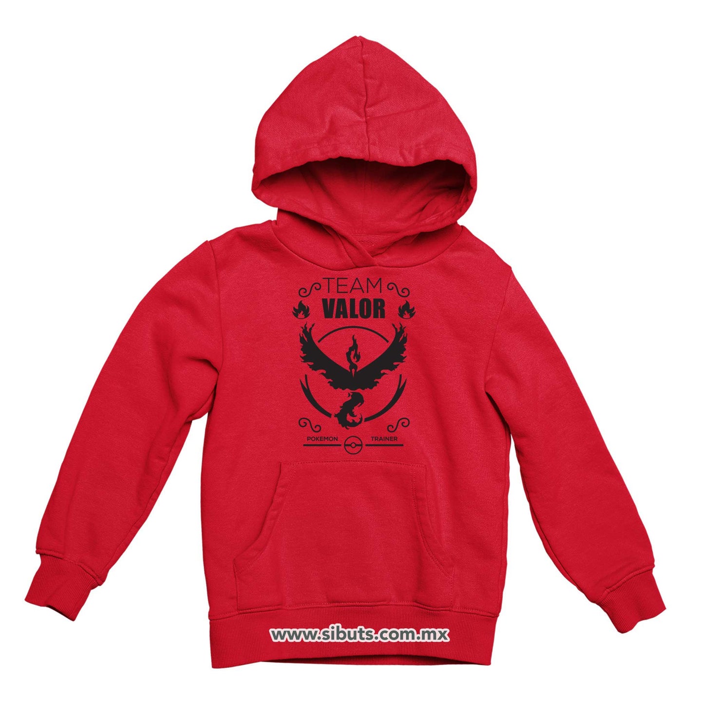 Sudadera Niño Gorro Pokemon Go Team Valor Rojo