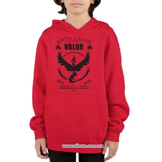 Sudadera Niño Gorro Pokemon Go Team Valor Rojo
