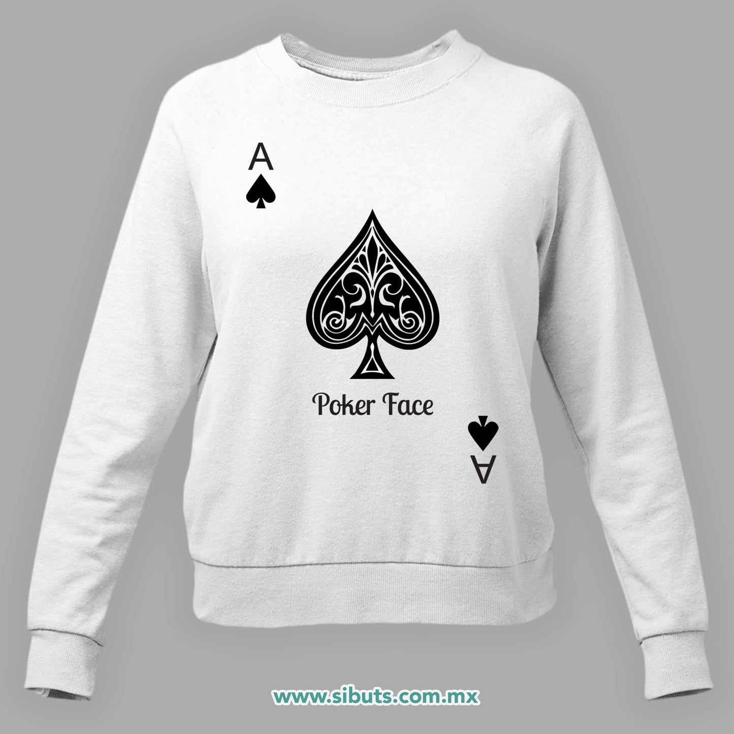 Sudadera Mujer Cuello Redondo Poker Face