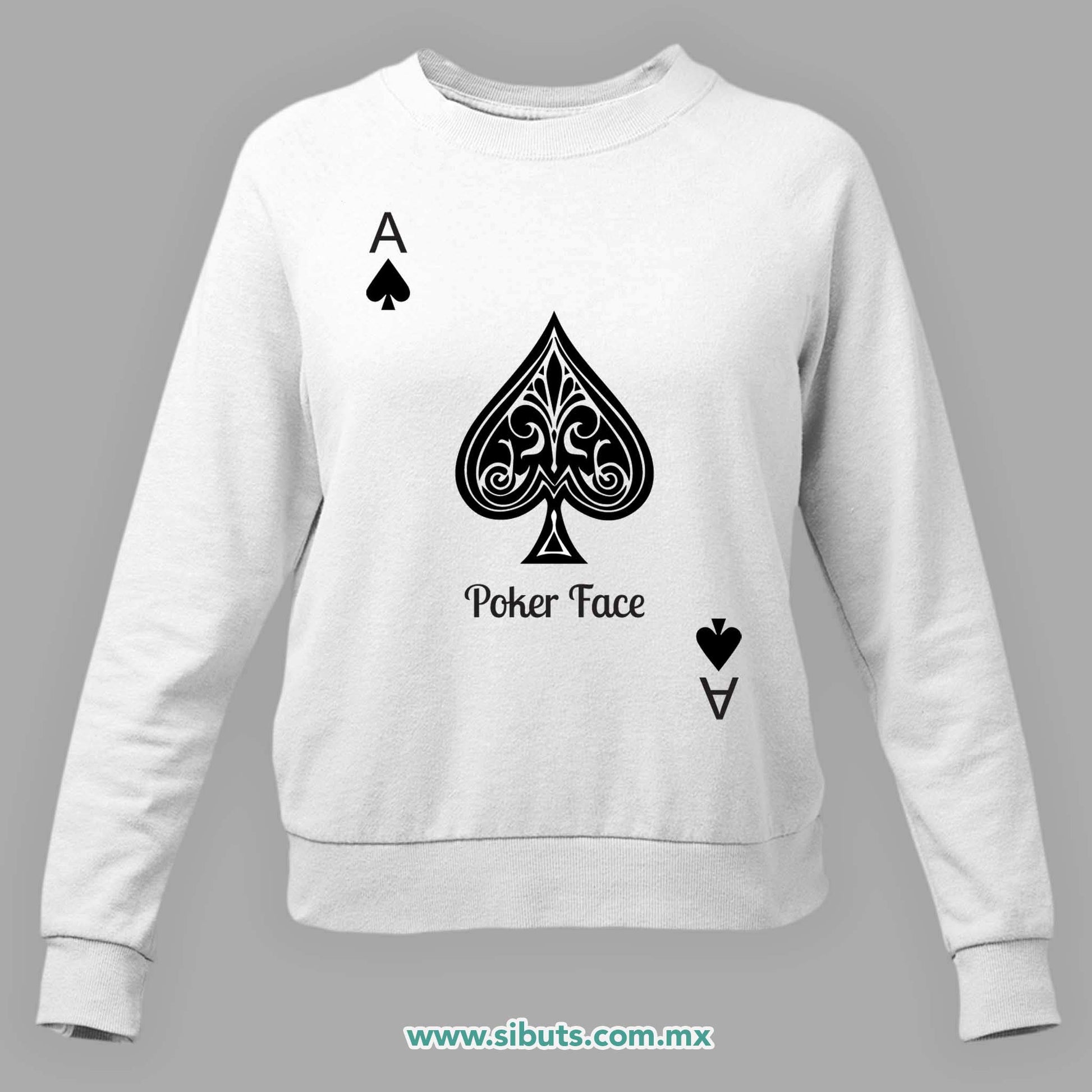 Sudadera Mujer Cuello Redondo Poker Face