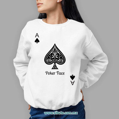Sudadera Mujer Cuello Redondo Poker Face