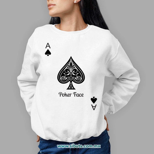 Sudadera Mujer Cuello Redondo Poker Face