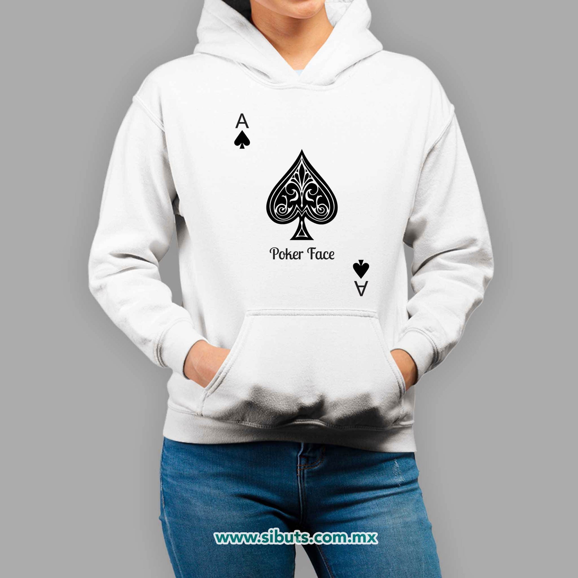 Sudadera Mujer Gorro Poker Face