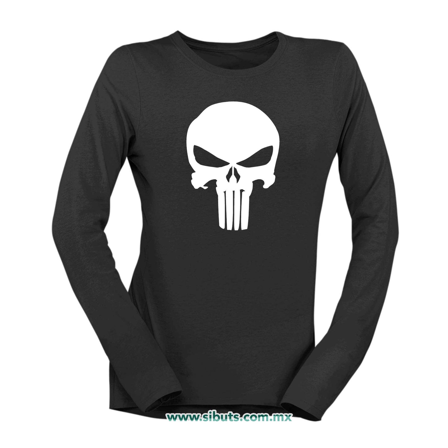 Playera Mujer Manga Larga The Punisher