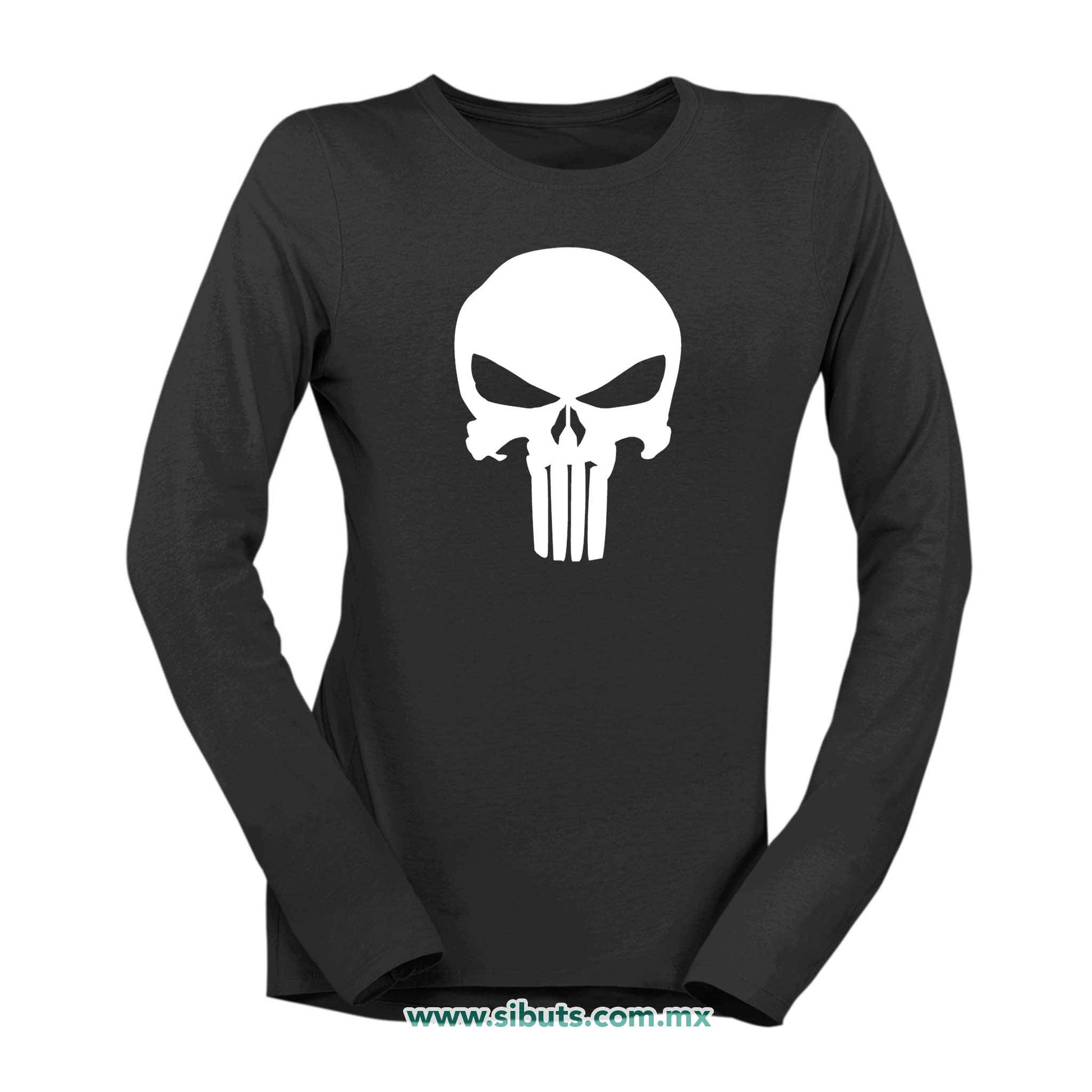Playera Mujer Manga Larga The Punisher