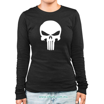 Playera Mujer Manga Larga The Punisher