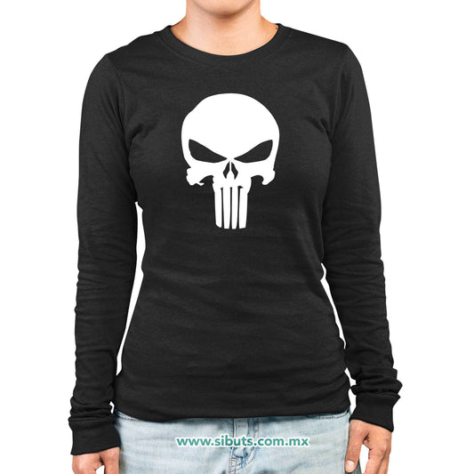 Playera Mujer Manga Larga The Punisher